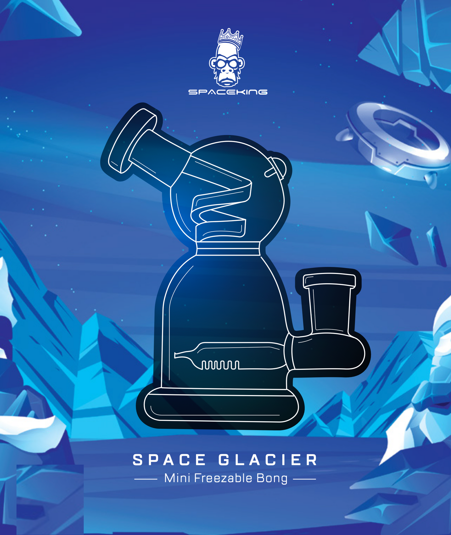 Space King Glass Space Glacier Freezable Bong