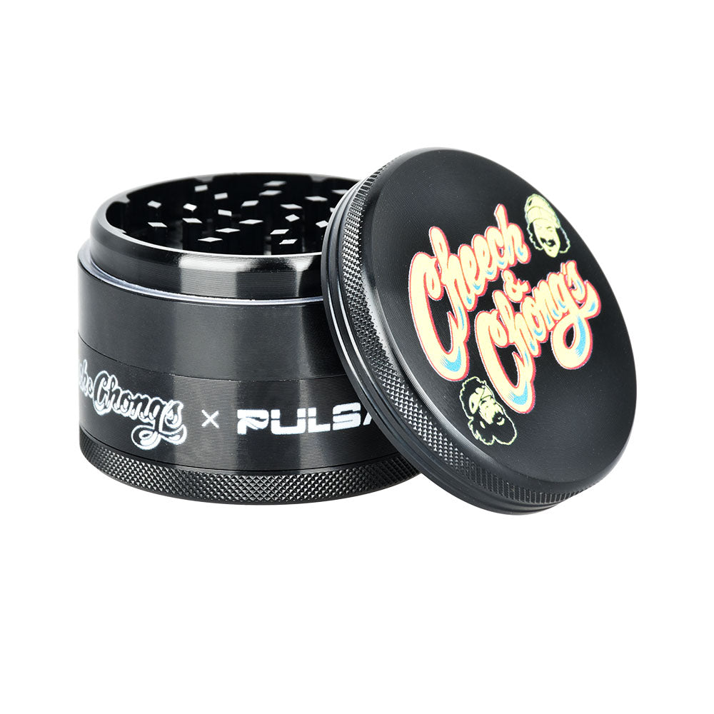Cheech & Chong's x Pulsar Metal Grinder - Black / 4pc / 2.5" 6pcs