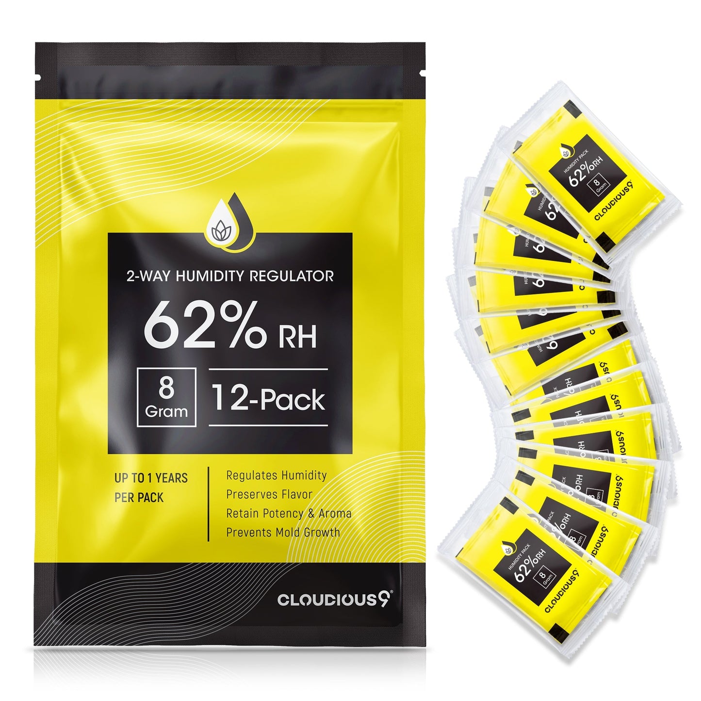 Cloudious 9 62% 2-Way Humidity Pack Regulator - 12 Count