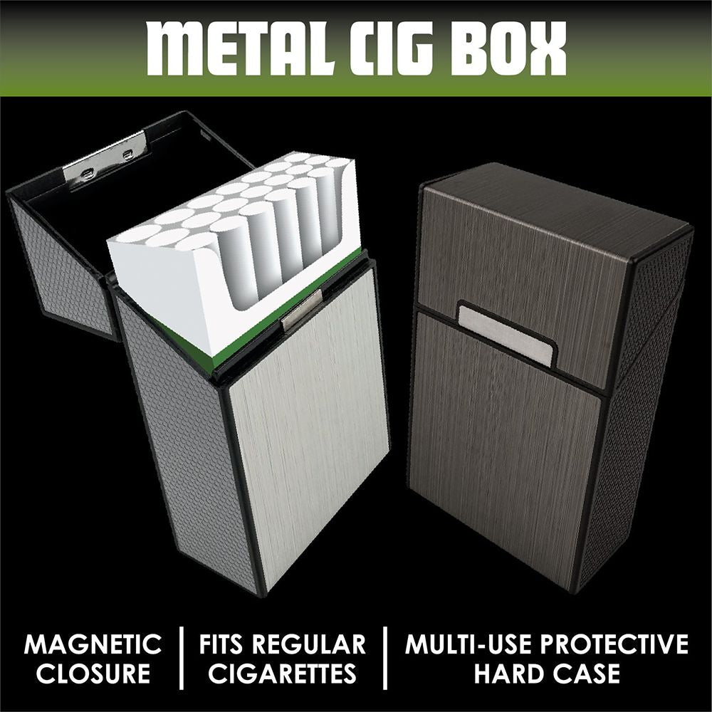 Smokezilla Metal Cig Box Multi-Use Hard Shell Case - 2.3" x 3.7" 8ct