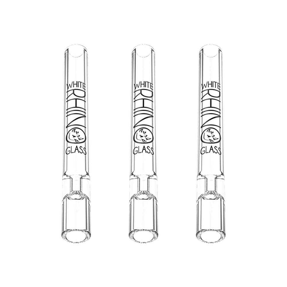White Rhino Chillum Pipe w/ Silicone Cap | 4.25" | 25pc Display