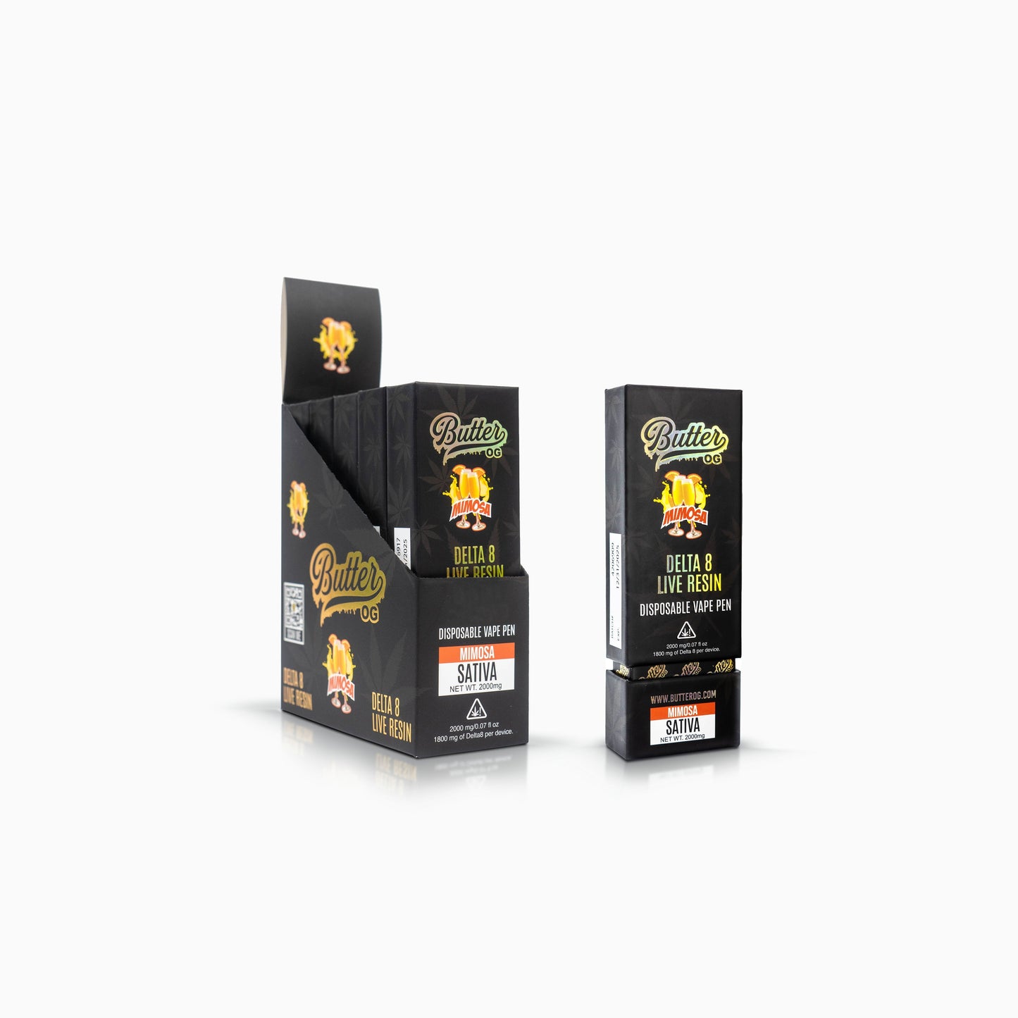 Butter OG Delta 8 Live Resin Disposable Vape 2G - Mimosa (Sativa)