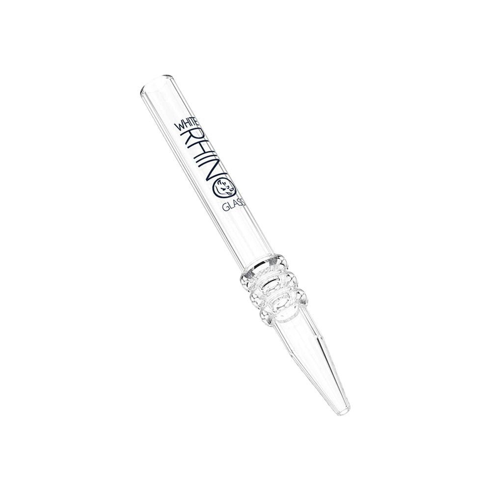 White Rhino Quartz Dab Straw V2 w/ Silicone Cap - 5" 25ct