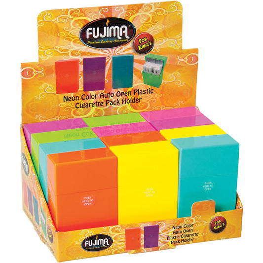 Fujima Neon Color Cig Case - Kingsize/ Assorted Colors - 12PC DISP