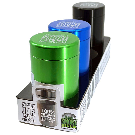 Smokezilla Smell Proof Storage Jar - 2.5"x1.7" / Asst - 4PC DISP