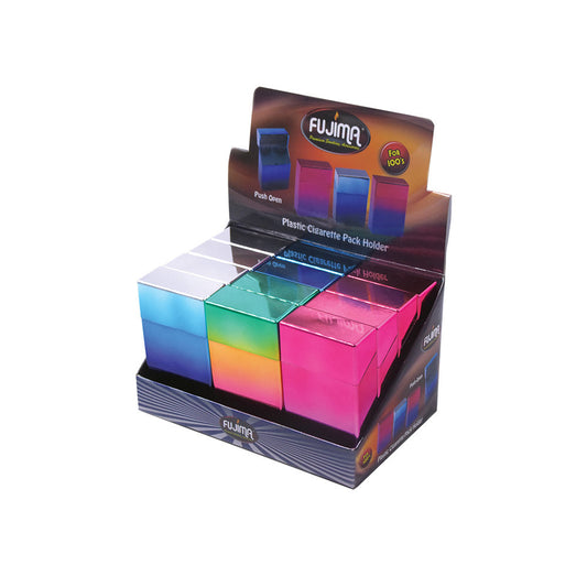 Fujima Gradient Cig Case - 100s / Assorted Colors - 12PC DISP