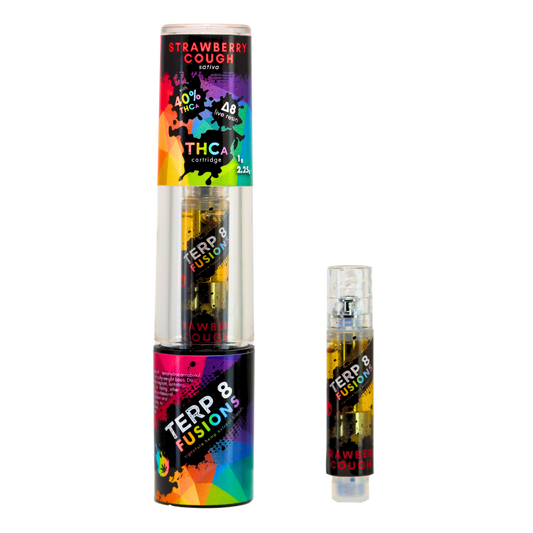 1-Gram Strawberry Cough THCA + D8 Live Resin Cartridge